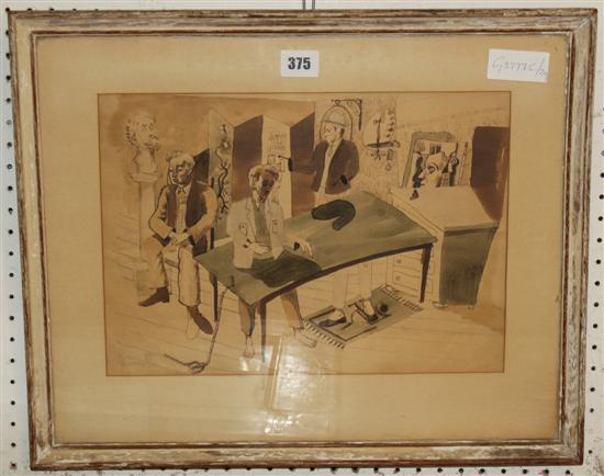 1939 figurative w/colour signed Crosby